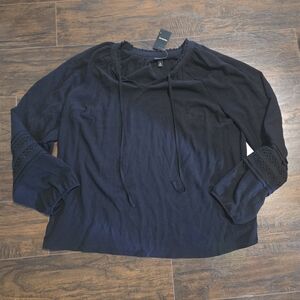 Torrid | Black Peasant Top Size 0